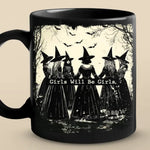 There's A Little Witch In All Of Us - Bestie Personalized Custom Black Mug - Halloween Gift For Best Friends, BFF, Sisters