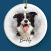 Custom Photo My Perfect Companions Never Have Fewer Than Four Feet - Memorial Personalized Custom Ornament - Ceramic Round Shaped - Sympathy Gift, Christmas Gift For Pet Owners, Pet Lovers