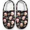 Photo personnalisée : Le cœur d'une famille brille sur chaque visage - Chaussons moelleux personnalisés pour la famille - Cadeau de Noël pour les membres de la famille