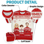 Family Love Grows Warmer At Christmas - Family Personalized Custom All Over Print Adult Short Sleeve Sweater - Christmas Gift For Family Members