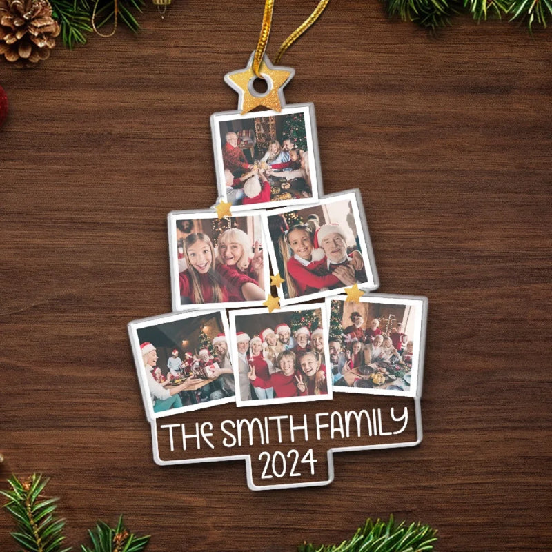 Custom Photo The True Spirit Of Christmas Is Love - Family Personalized Custom Ornament - Acrylic Custom Shaped - Christmas Gift For Family Members