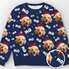 Custom Photo Puppy's Furrst Christmas - Dog & Cat Personalized Custom Ugly Sweatshirt - Unisex Wool Jumper - Christmas Gift For Pet Owners, Pet Lovers
