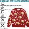 Custom Photo Puppy's Furrst Christmas - Dog & Cat Personalized Custom Ugly Sweatshirt - Unisex Wool Jumper - Christmas Gift For Pet Owners, Pet Lovers