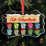 Christmas Is Going Home To Celebrate With Family - Family Personalized Custom Benelux Glass Ornament - Christmas Gift For Grandma, Grandpa
