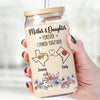 A Mother Is A Daughter's Best Friend - Family Personalized Custom Glass Cup, Iced Coffee Cup - Gift For Mom, Daughter