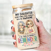 A Mother's Treasure Is Her Daughter - Family Personalized Custom Glass Cup, Iced Coffee Cup - Gift For Mom, Daughter
