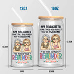 A Mother's Treasure Is Her Daughter - Family Personalized Custom Glass Cup, Iced Coffee Cup - Gift For Mom, Daughter