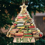 Snow Is Falling Books Are Calling - Personalized Custom Ornament - Wood Custom Shaped - Christmas Gift For Book Lovers