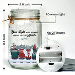 Remembering You With Love And Gratitude - Memorial Personalized Custom Mason Jar Light - Sympathy Gift, Christmas Gift For Family Members