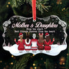 The Love Between A Mother & Daughters Is Forever - Family Personalized Custom Benelux Glass Ornament - Christmas Gift For Mom, Daughter