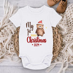 Rockin' Around The Christmas Tree With My Little One - Family Personalized Custom Baby Onesie - Christmas Gift For Baby Kids, Newborn Baby
