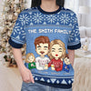Family Is The Heart Of Christmas - Family Personalized Custom All Over Print Adult Short Sleeve Sweater - Christmas Gift For Family Members