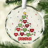 Grandma’s Love Is The Best Gift Of All At Christmas - Family Personalized Custom Circle Glass Ornament - Christmas Gift For Grandma
