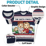 Together Is Our Favorite Place To Be This Christmas - Family Personalized Custom All Over Print Adult Short Sleeve Sweater - Christmas Gift For Family Members