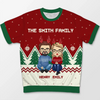 My Favorite Part Of Christmas Is Family - Family Personalized Custom All Over Print Adult Short Sleeve Sweater - Christmas Gift For Family Members