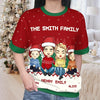 My Favorite Part Of Christmas Is Family - Family Personalized Custom All Over Print Adult Short Sleeve Sweater - Christmas Gift For Family Members