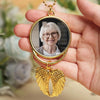 Custom Photo A Piece Of My Heart Lives In Heaven - Personalized Custom Memorial Charm Angel Wings - Sympathy Gift For Family Members