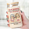 As Mothers And Daughters, We Are Connected With One Another - Family Personalized Custom Glass Cup, Iced Coffee Cup - Gift For Mom, Daughter