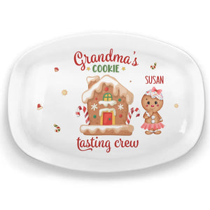 L'équipe de dégustation de biscuits de grand-mère - Plateau personnalisé pour toute la famille - Cadeau de Noël pour maman et grand-mère