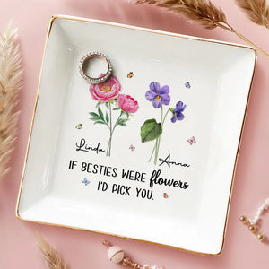 Like Wildflowers, We're Better Together AMZ - Bestie Personalized Custom Jewelry Dish - New Arrival, Gift For Best Friends, BFF, Sisters