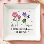 Custom Name Best Friend Flower Gifts - Personalized Jewelry Dish