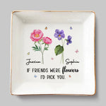 Custom Name Best Friend Flower Gifts - Personalized Jewelry Dish
