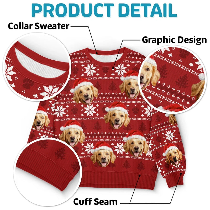 Custom Photo May Your Christmas Be Furry And Bright - Dog & Cat Personalized Custom Ugly Sweatshirt - Unisex Wool Jumper - Christmas Gift For Pet Owners, Pet Lovers