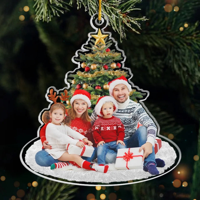 Custom Photo My Family Knows How To Sparkle At Christmas! - Family Personalized Custom Ornament - Acrylic Custom Shaped - Christmas Gift For Family Members