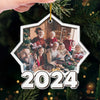 Custom Photo Family Is The Heart Of Christmas - Family Personalized Custom Ornament - Acrylic Custom Shaped - Christmas Gift For Family Members