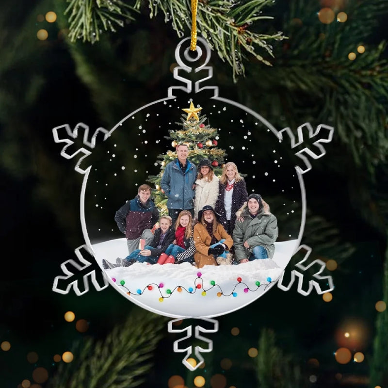 Custom Photo Christmas Magic Is In The Air - Family Personalized Custom Ornament - Acrylic Custom Shaped - Christmas Gift For Family Members