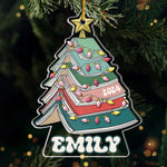 All Booked For Christmas - Personalized Custom Ornament - Acrylic Custom Shaped - Christmas Gift For Book Lovers
