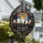 Home Sweet Haunted Home - Family Personalized Custom Wind Spinner - Halloween Gift For Family Members