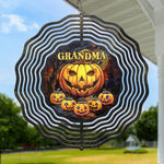 Grandma Of Little Pumpkin - Family Personalized Custom Wind Spinner - Halloween Gift For Mom, Grandma