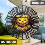 Grandma Of Little Pumpkin - Family Personalized Custom Wind Spinner - Halloween Gift For Mom, Grandma