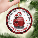 I Love You Then I Love You Still - Couple Personalized Custom Ornament - Ceramic Round Shaped - Christmas Gift For Couple