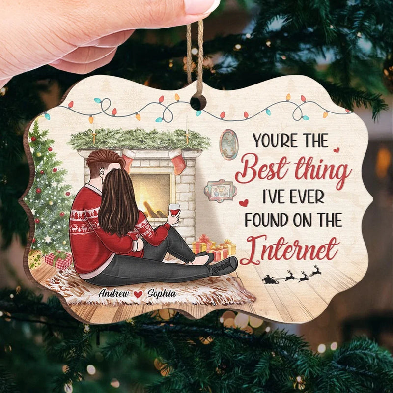 This Gift Captures The Spirit Of Togetherness And Love - Couple Personalized Custom Ornament - Wood Benelux Shaped - Christmas Gift For Husband Wife, Anniversary