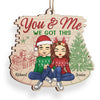 Santa Brought Me A Christmas Angel, And It Was You - Couple Personalized Custom Ornament - Wood Custom Shaped - Christmas Gift For Husband Wife, Anniversary