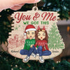 Santa Brought Me A Christmas Angel, And It Was You - Couple Personalized Custom Ornament - Wood Custom Shaped - Christmas Gift For Husband Wife, Anniversary