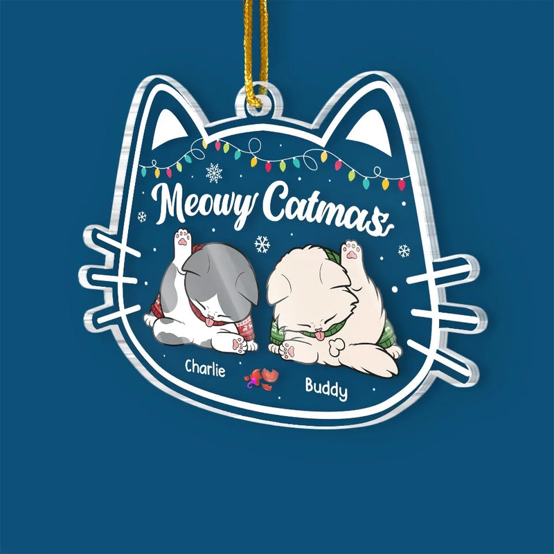 The Cutest Santa Paws - Cat Personalized Custom Ornament - Acrylic Custom Shaped - Christmas Gift For Pet Owners, Pet Lovers