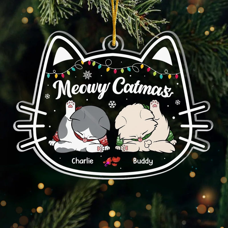The Cutest Santa Paws - Cat Personalized Custom Ornament - Acrylic Custom Shaped - Christmas Gift For Pet Owners, Pet Lovers