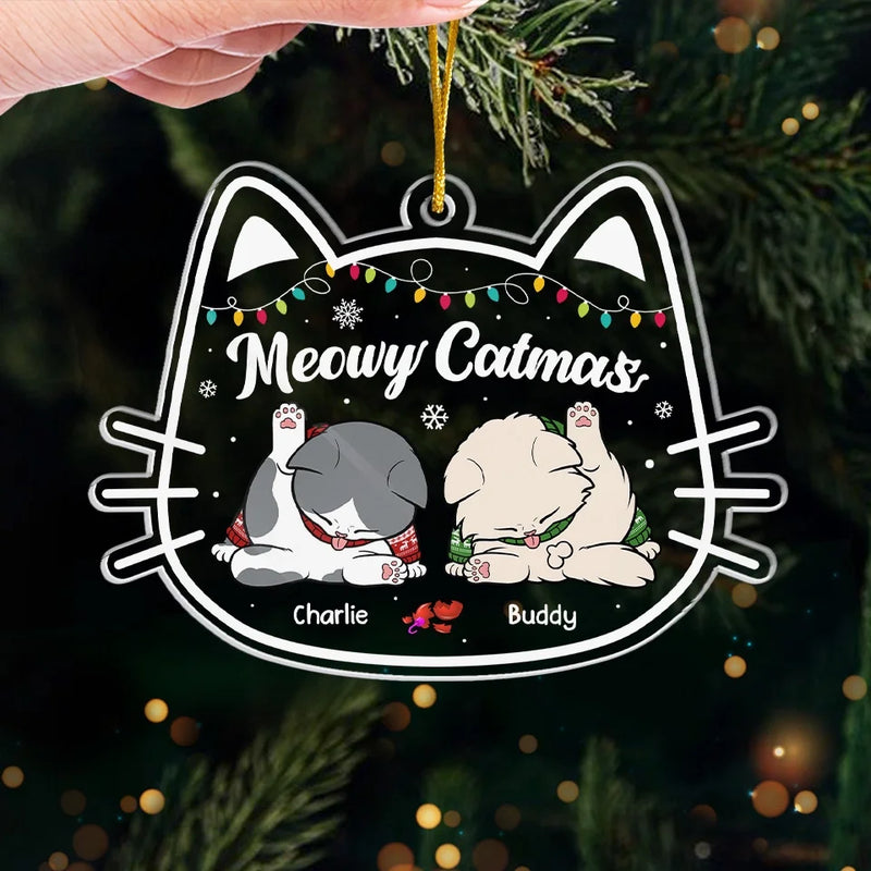 The Cutest Santa Paws - Cat Personalized Custom Ornament - Acrylic Custom Shaped - Christmas Gift For Pet Owners, Pet Lovers