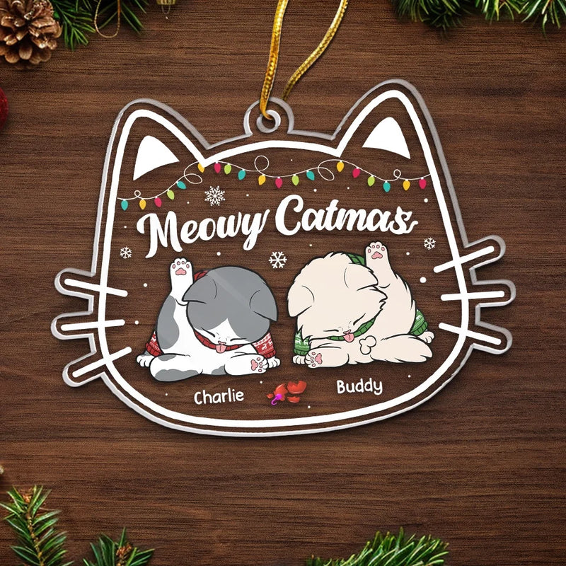 The Cutest Santa Paws - Cat Personalized Custom Ornament - Acrylic Custom Shaped - Christmas Gift For Pet Owners, Pet Lovers