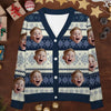 Custom Photo The Family Is The Link That Binds Us Together - Family Personalized Custom Ugly Christmas Cardigan - Christmas Gift For Family Members