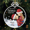 Our First Christmas Sparkles With Love - Couple Personalized Custom Ornament - Acrylic Custom Shaped - Christmas Gift For Husband Wife, Anniversary, First Christmas