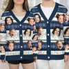 Custom Photo The Family Is The Link That Binds Us Together - Family Personalized Custom Ugly Christmas Cardigan - Christmas Gift For Family Members