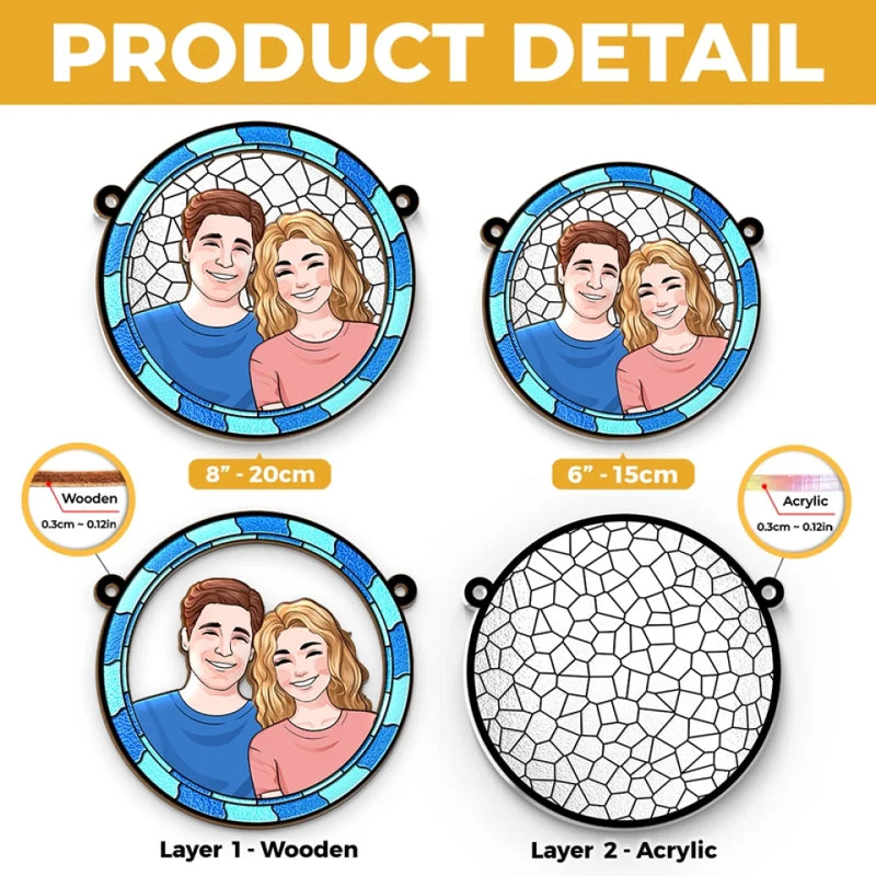 You Had Me At Hello - Couple Personalized Window Hanging Suncatcher Ornament - Christmas Gift For Husband Wife, Anniversary