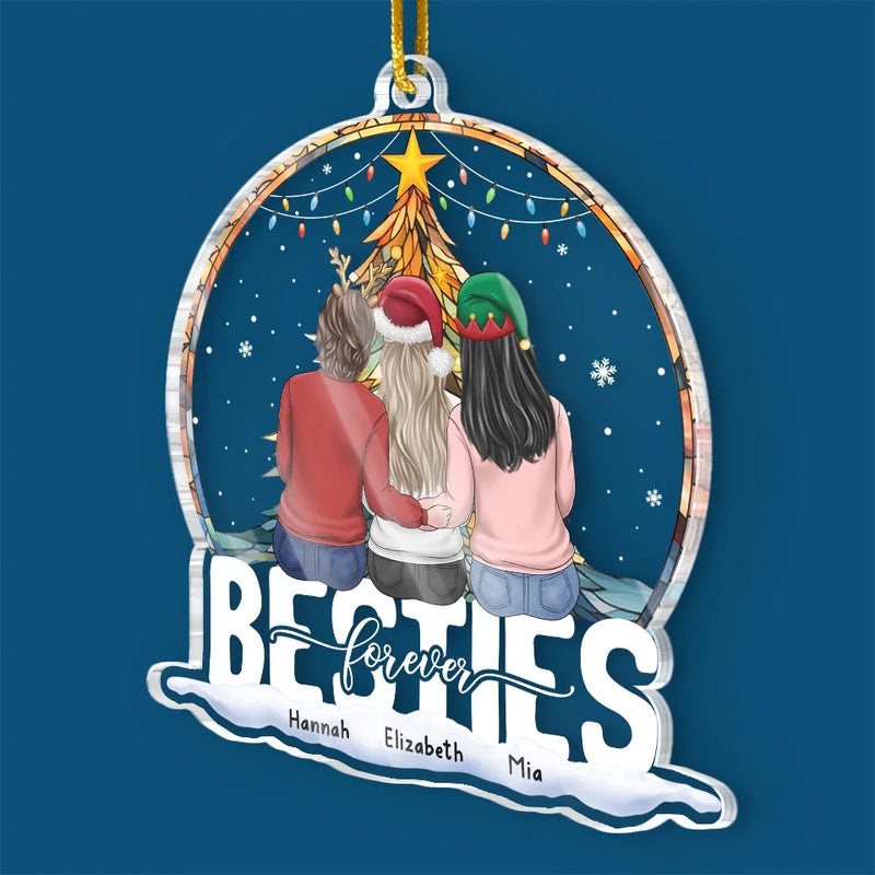 True Friendship Is A Precious Gift - Bestie Personalized Custom Ornament - Acrylic Custom Shaped - Christmas Gift For Best Friends, BFF, Sisters