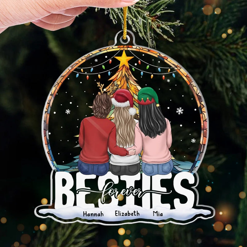 True Friendship Is A Precious Gift - Bestie Personalized Custom Ornament - Acrylic Custom Shaped - Christmas Gift For Best Friends, BFF, Sisters