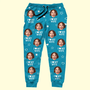 Photo personnalisée L'amour est un beau partenariat - Pantalon de survêtement unisexe personnalisé pour couple - Cadeau de Noël pour mari et femme, anniversaire