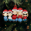 The Essence Of Christmas Lies In Family - Family Personalized Custom Leather Ornament - Christmas Gift For Family Members